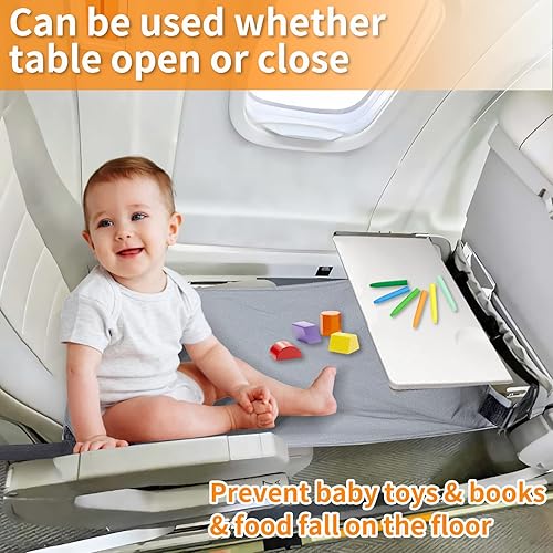 Miniatura 5 de Cama de avión para niños pequeños, extensor de asiento de avión para niños, reposapiés de avión para niños, hamaca de pies para niños, accesorios de