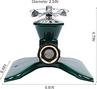 Vista 4 de Biswing Paquete de 3 aspersores de césped, rociadores cuadrados de metal resistente, riego de área grande de 360 grados, rociadores de agua