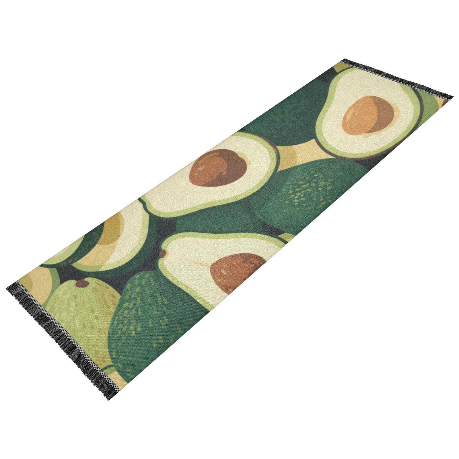 Tapis cuisine antidérapant lavable style avocat vert dessin animé