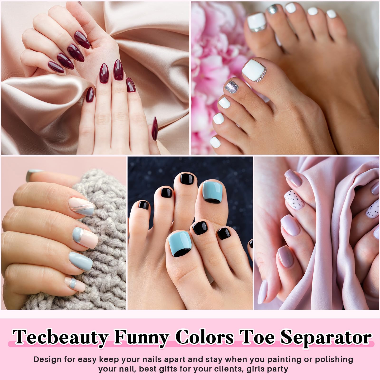 Mumufy 1000 separatori individuali per dita dei piedi, in morbida schiuma, comodi divisori per dita dei piedi, per donne, uomini, ragazze, manicure, smalti, arte, pittura, spa (grigio)