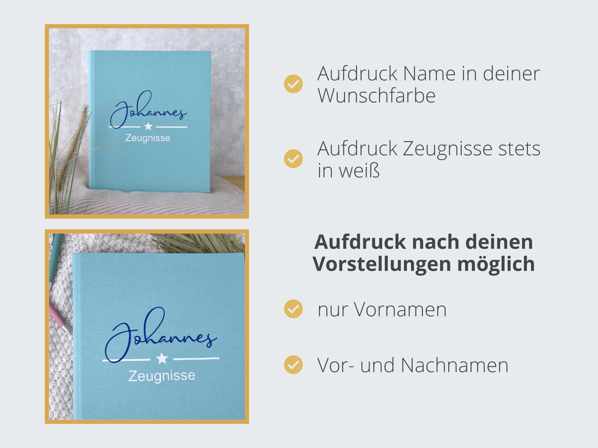 personalisierte Zeugnismappe | "Stern" mit Namen des Kindes | Ringbuchordner A4 | Geschenkidee zum Schulstart Einschulung Geschenk Mädchen und Jungen | Einschulungsgeschenk | Schultüte Inhalt