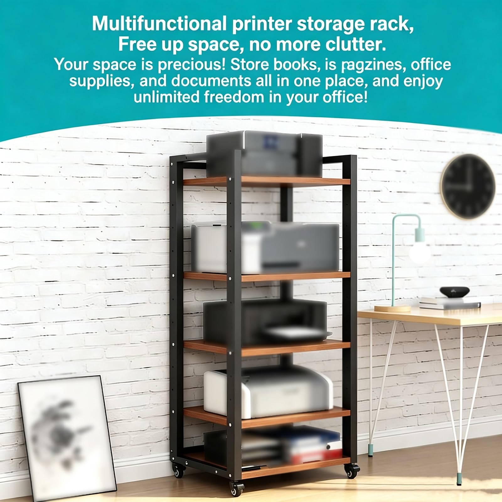 Rack audio video,Mensola AV HiFi regolabile a 5 livelli, unità elettronica | Rack Audio In Acciaio Robusto con ruote universali Per Amplificatori, Ricevitori E Componenti Home Cinema