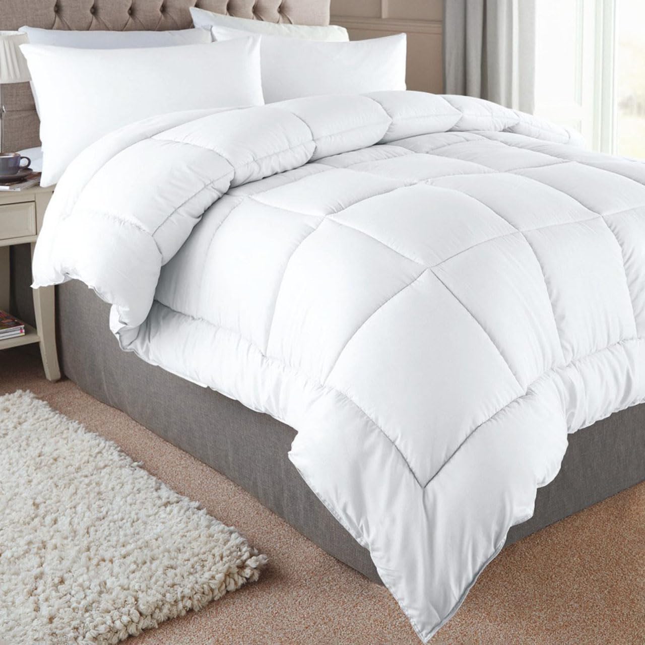 Jackson & Co 10.5 Tog Coverless All In One Duvet King Size in White Hollowfibre Filling