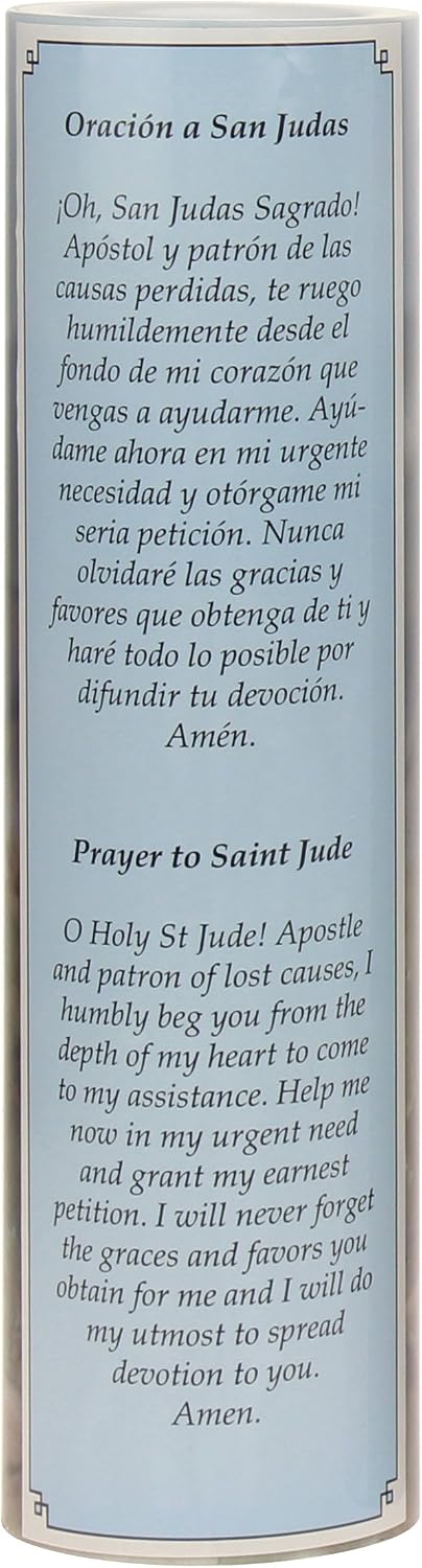 Stonebriar St. Jude Flameless LED Devotional Prayer Candle with Automatic Timer