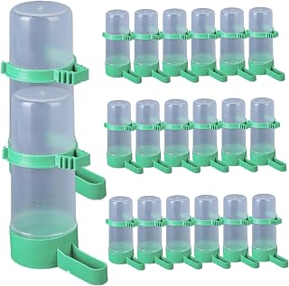 20Pcs Bird Water Dispenser, Large Capacity Automatic Bird Water Feeder, Multifunctional Plastic Cage Accessory Drinker Bottle for Parakeet Lovebirds Canary