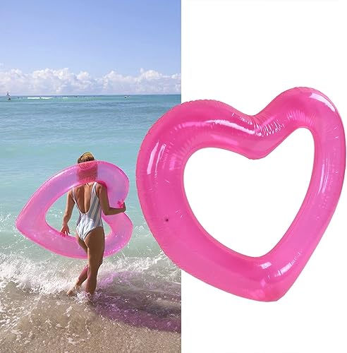 Miniatura 3 de Mumusuki Anillos de natación inflables, flotador de piscina en forma de corazón, tubo de verano, diversión de agua, juguetes para fiestas en la