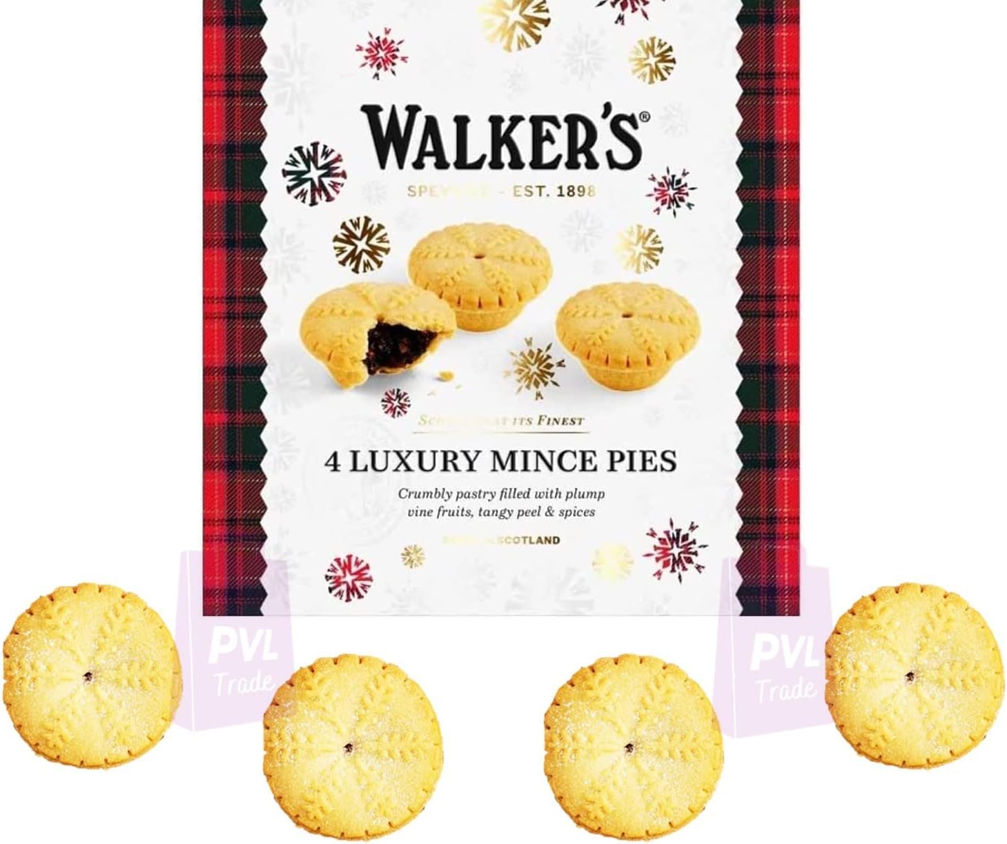 Walkers Mince Pies 4 All Butter Pastry Pie Crumbly Shortbread Pastry