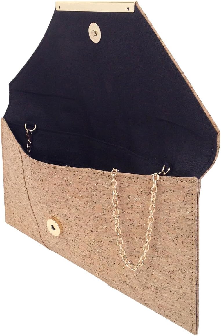 JNB Cork Envelope Flat Clutch Gold