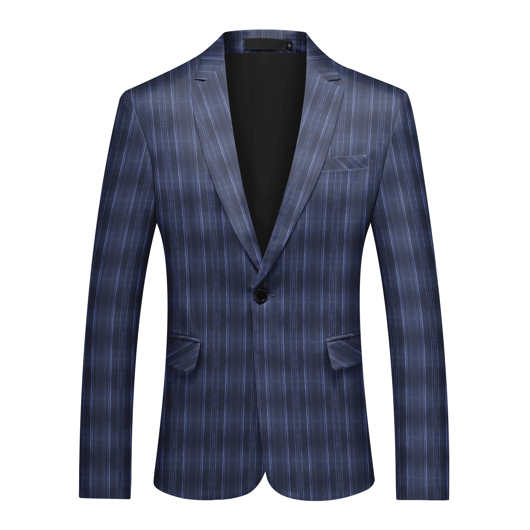 YFFUSHI Herren Sportlich Sakko Regular Fit 1 Knopf Nadelstreifen Anzugjacke für Business Hochzeit