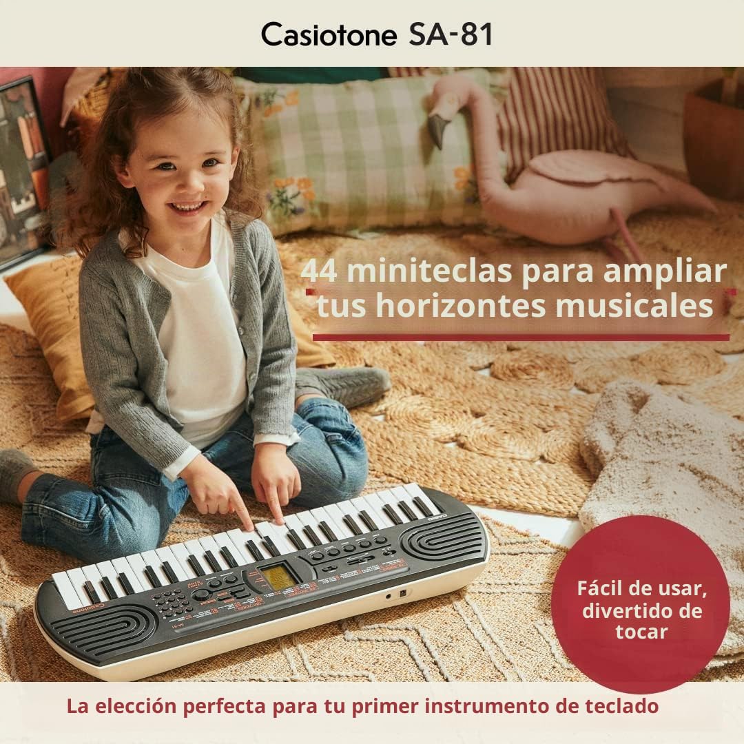 Casio SA-81 32 Mini-Keys Keyboard en blanco y negro y Rhythm Warriors lecciones animadas en línea