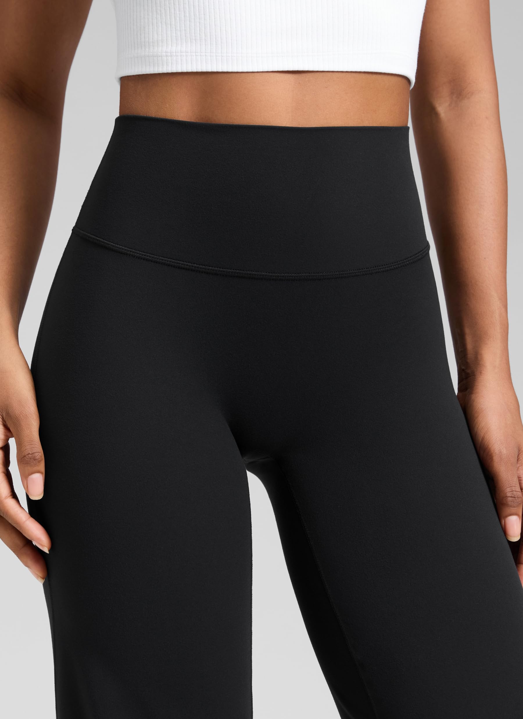 CRZ YOGA Spodnie Softretch Wide Leg 28" | Bez szwów z przodu, Najwyższy komfort, Bezpośrednio na skórze, Do jogi, Swobodny, Wysoki stan, Dla kobiet