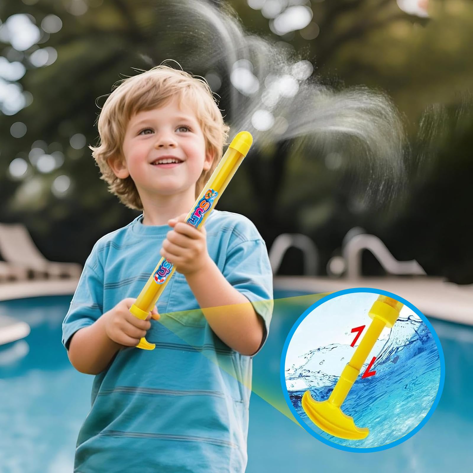 Lot De 4 Pistolets à Eau Effet "feu D'artifice" - Pour Enfants Et Adultes - Grande Portée, Pour Piscine, Plage, Jardin - 8