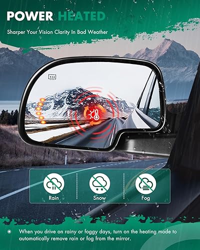 Miniatura 5 de SCITOO Espejos retrovisores laterales izquierdo y derecho negros compatibles con ALL RANGER 400 500 700 800 retrovisores exteriores de repuesto con