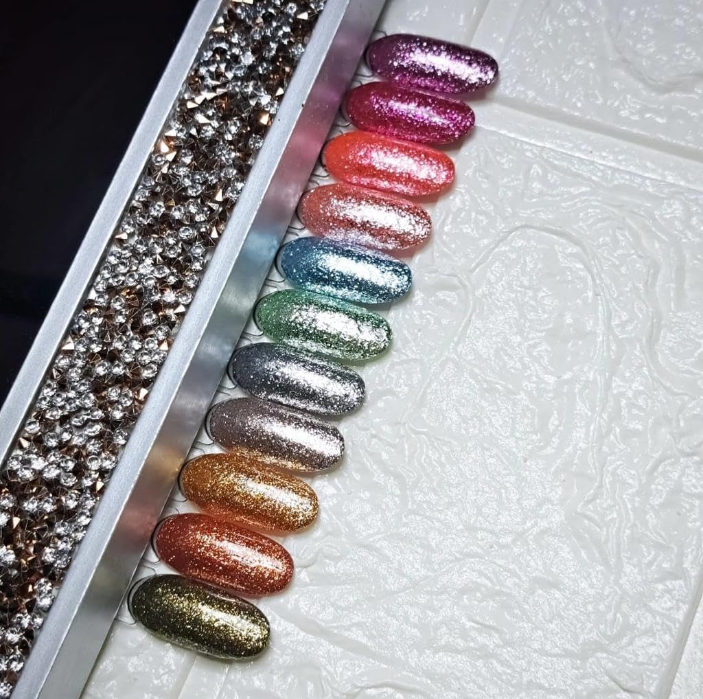 Kit Semipermanente Glamour 8ml Kit colori semipermanente ad alta pigmentazione glamour, colori glitterati intensi
