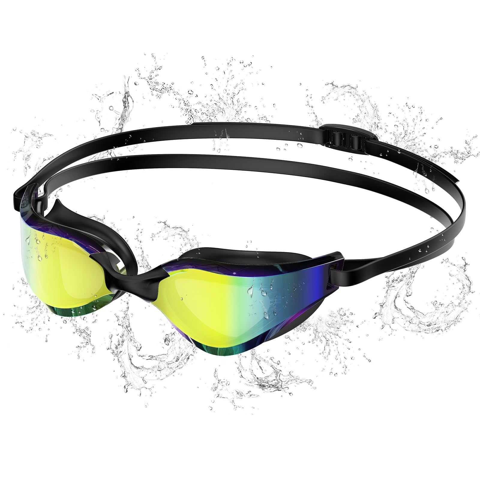 Gafas Natación Polarizadas Antivaho UV400 Correa Silicona Ajustable Profesional Adultos Adolescentes Deportes Acuáticos