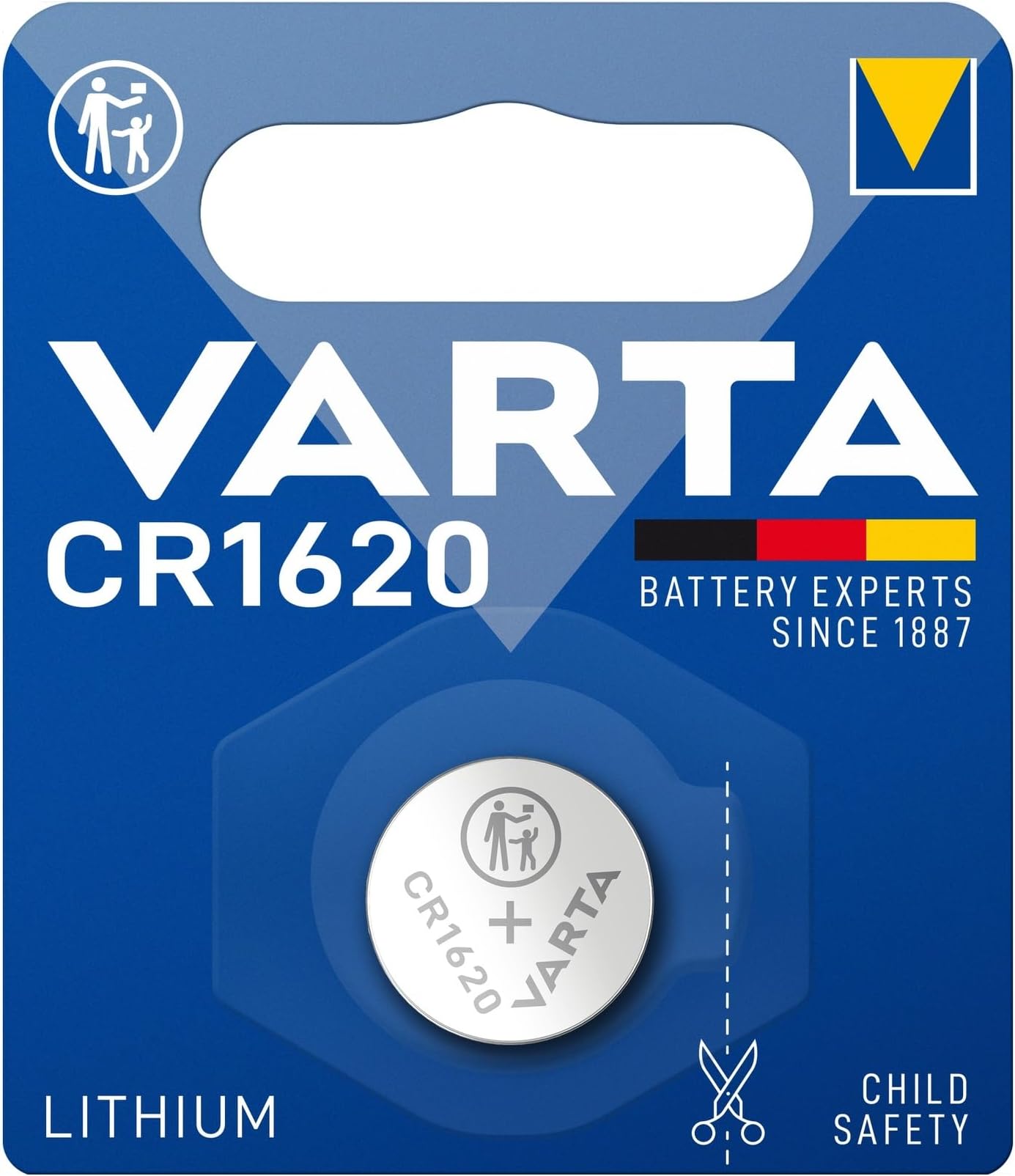Batteries Electronics CR1620 Lithium button cell battery 1-pack, Button cells in original blister pack of 1