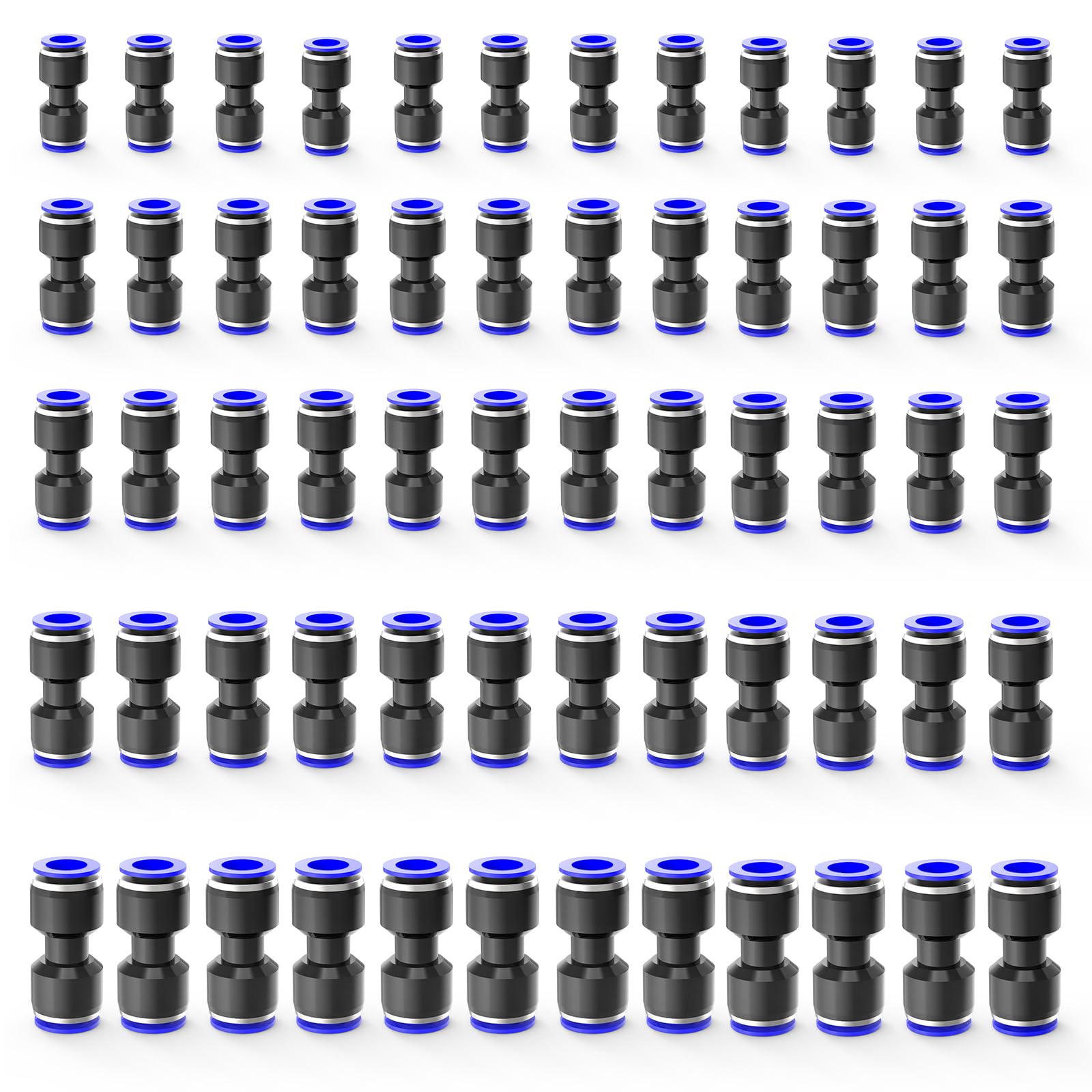 60 paquetes de accesorios de empuje recto de 1/4 3/8 1/2 5/32 5/16 pulgadas, accesorios de línea de aire y kits de manguera para aplicaciones de conexión rápida