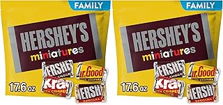 HERSHEY'S Miniatures Assorted Chocolate, Easter Candy Family Pack, 17.6 oz (Pack of 2)