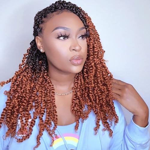 Miniatura 39 de TOYOTRESS Tiana Passion Twist Hair - Cabello Passion Twist de 16 pulgadas, trenzas pretrenzadas de ganchillo negro natural, extensiones de cabello 1b