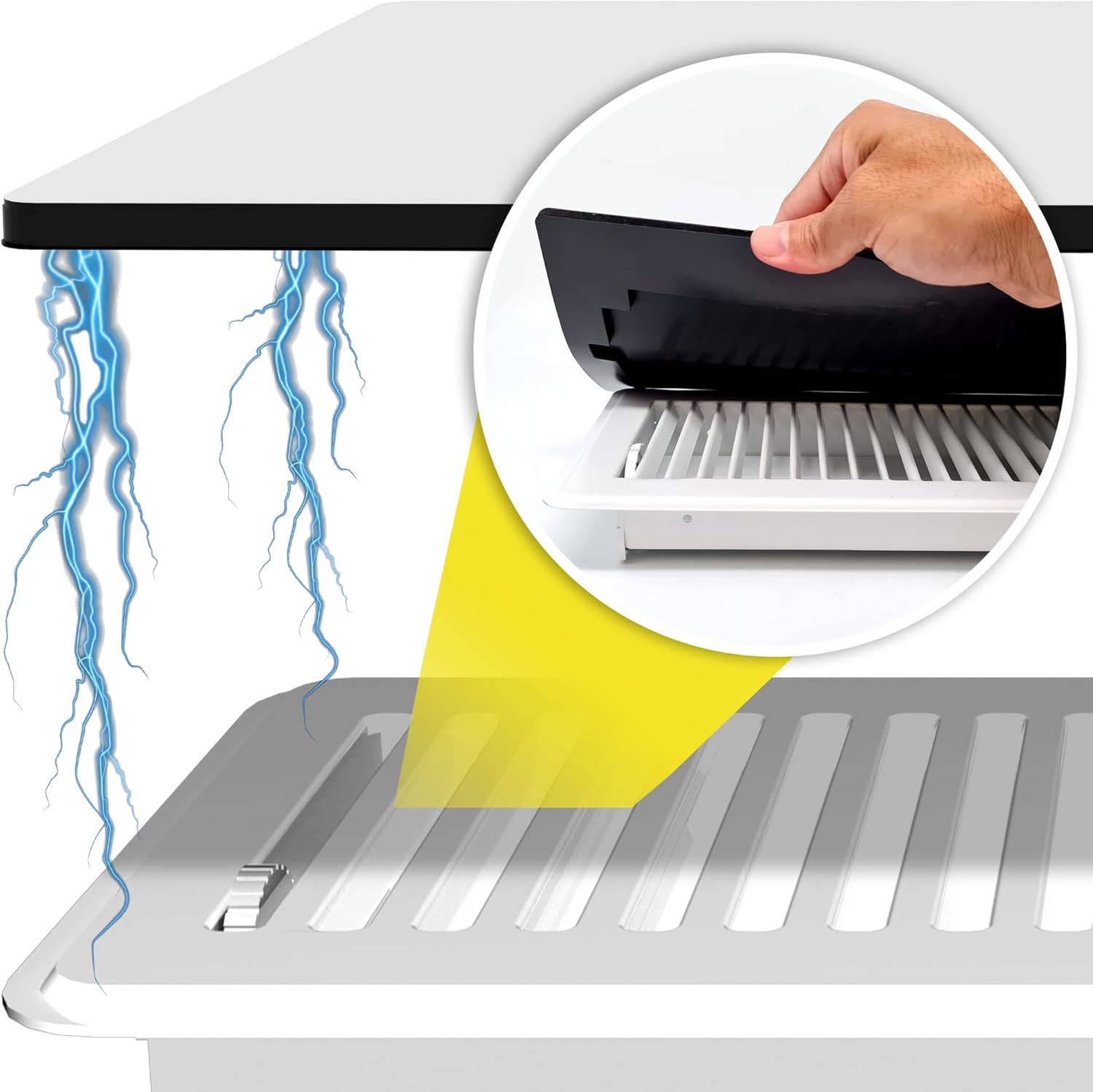 Powerful Magnetic Vent Covers (3-Pack) That Will Never Fall Off (Upgraded Design) - for Sealing Floor/Wall/Ceiling Registers of Width 5.25" to 6", Length 9.25" to 10" | Vent Not Included | White