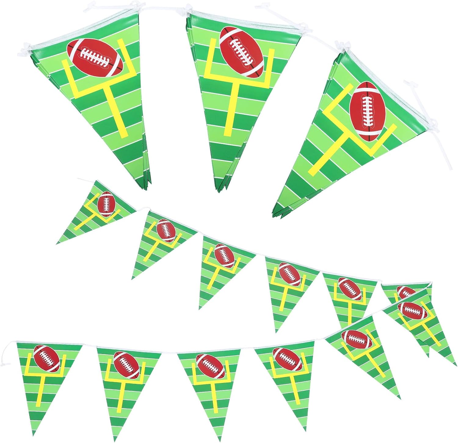 Football Party Banner Decorations, 10pcs Triangle Pennant Flags, American Football Theme, Paper Garland for Birthday Party, Sports Fan Home Decor
