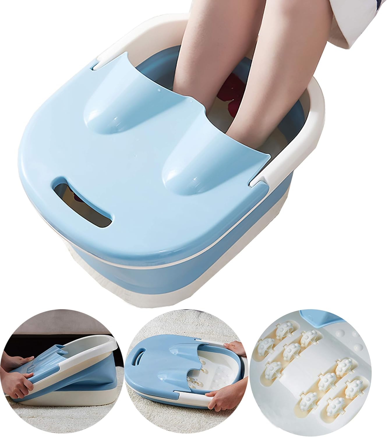 Buy Large Foot Soaking Tub，Foldable Foot Bath Tray，with Foot Massage