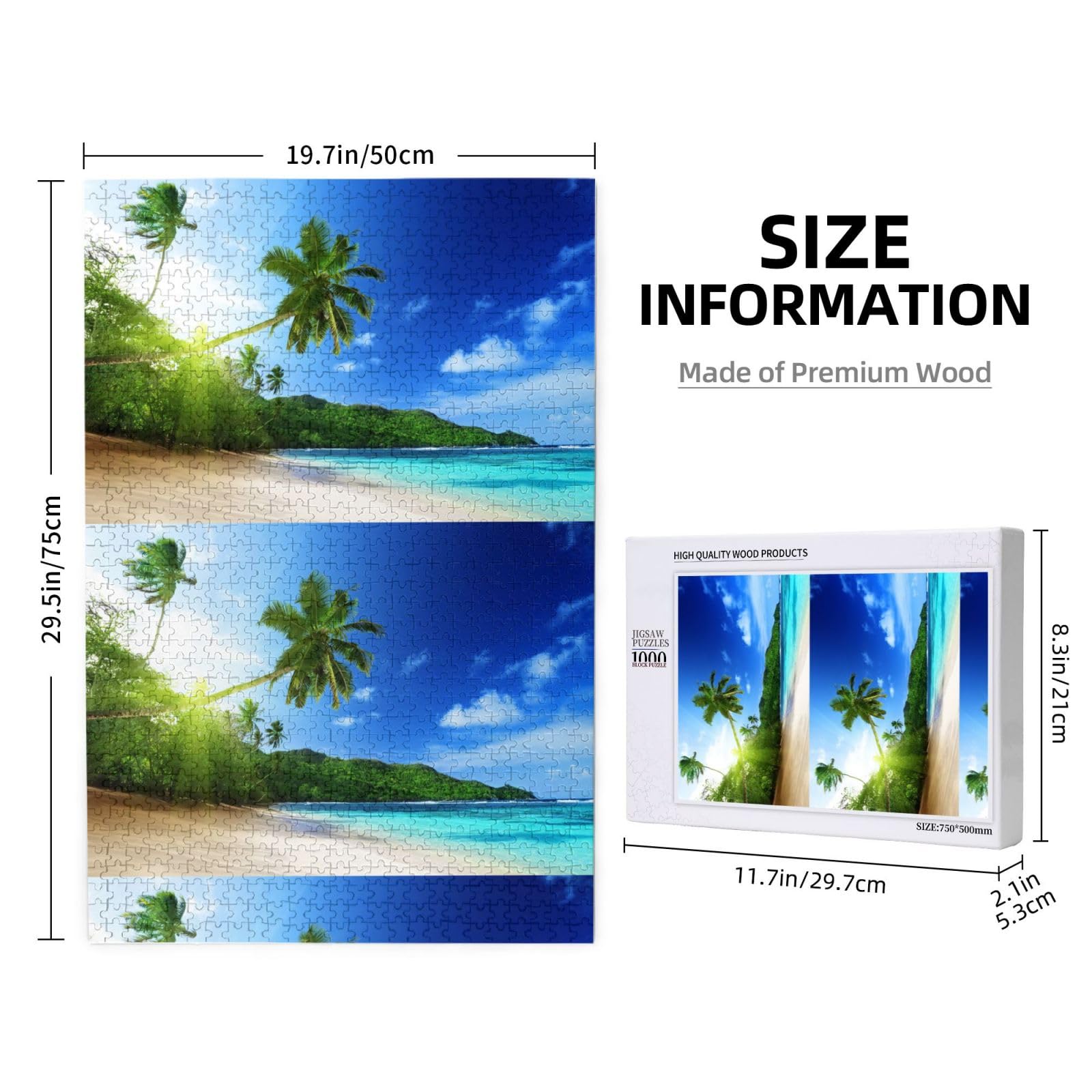 Paesaggio nordico con cielo hawaiano e oceano, puzzle da 1000 pezzi per adulti, puzzle impegnativi, puzzle a incastro
