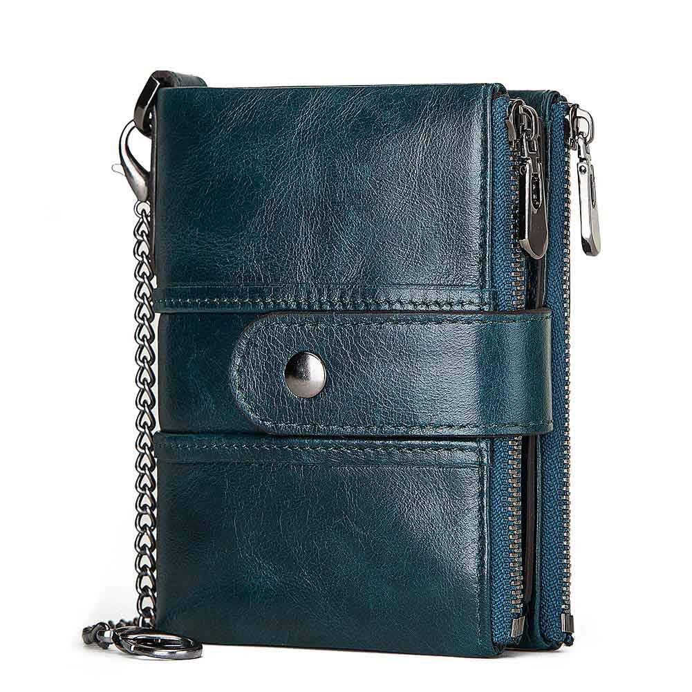 Womens Purse Leather Wallet RFID Blocking Ladies Purses with with Coin Pocket 16 Card Holder (Blue)