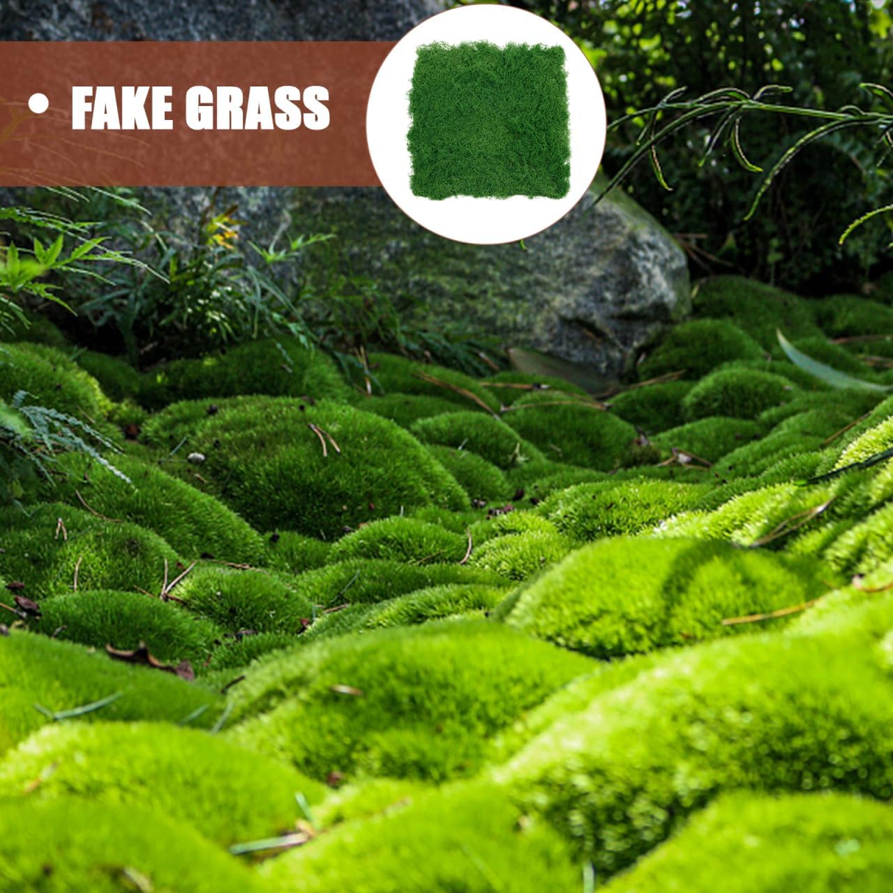 SEWACC Artificial Moss Mat 20 Inch Simulated Moss Turf for Miniature Garden Decor Micro Landscape Layout Props Outdoor Landscaping and Terrarium Greenery