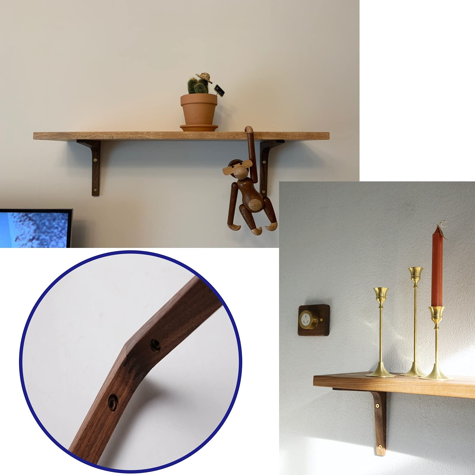 LIGUOYI 2Pcs Regal-wandhalterung, Regalhalterung, Schwimmende Regalhalterung, 90 Grad Winkel, Zur Wandmontage Von Regalbrettern, Bodenträger Wandregal Mit Schrauben, Regalträger Winkel-Konsole