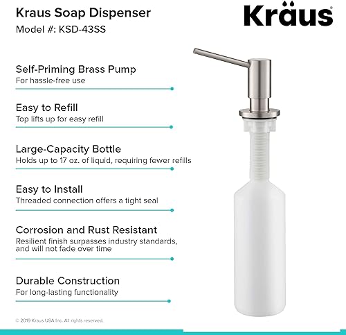 Miniatura 2 de Dispensador de jabón y loción para cocina Kraus en acero inoxidable, KSD-43SS