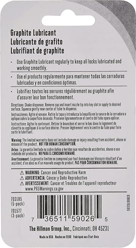 Miniatura 6 de Hillman 703185 Tubo de grafito 3G, lubricante blanco para cerradura de llave
