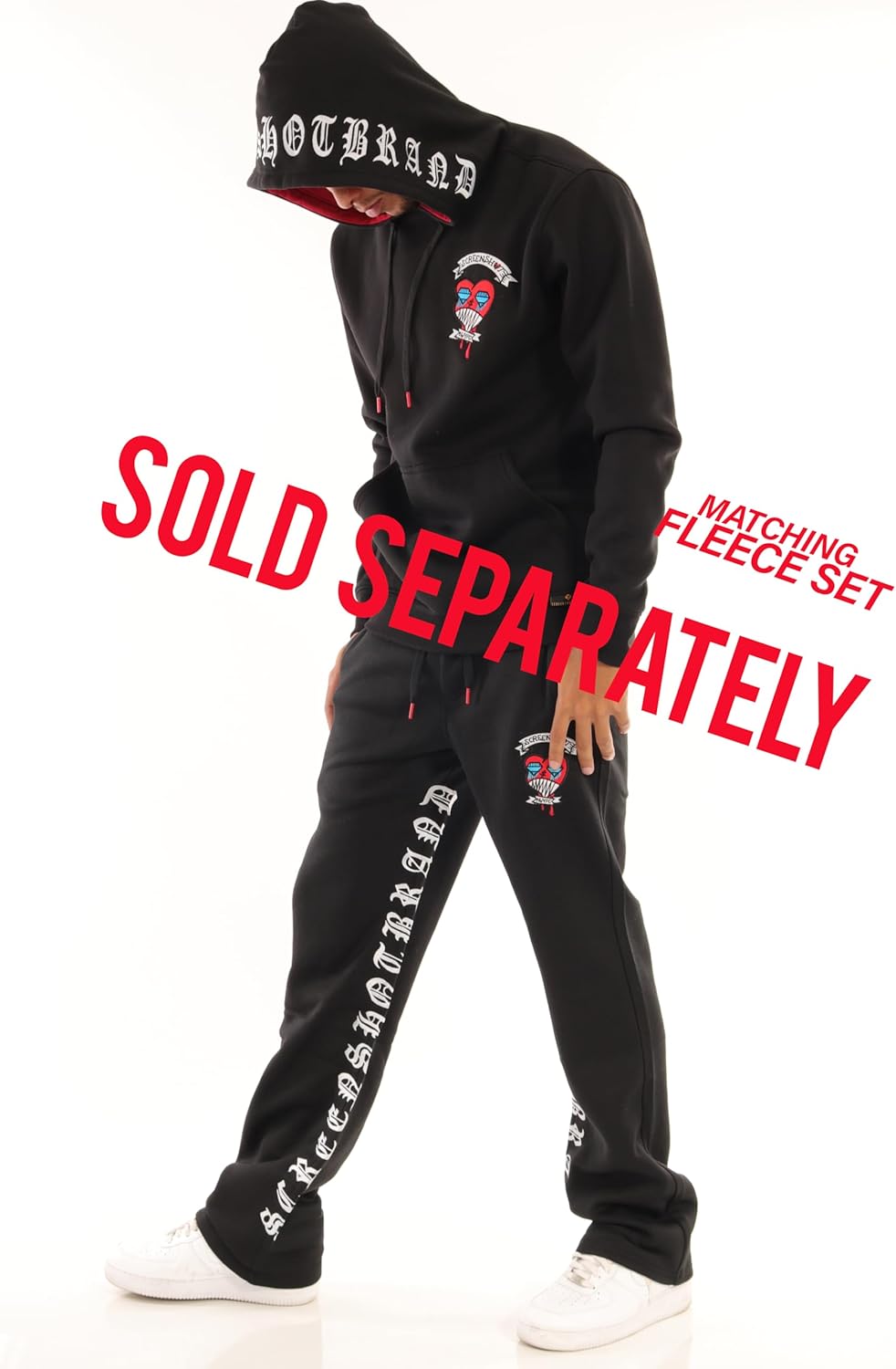 SCREENSHOT FLEECE HOODIE 3202 Mens Urban Streetwear Graffiti Embroidery Patch Fleece Pullover Hoodie Sweatshirt Top - Image 3