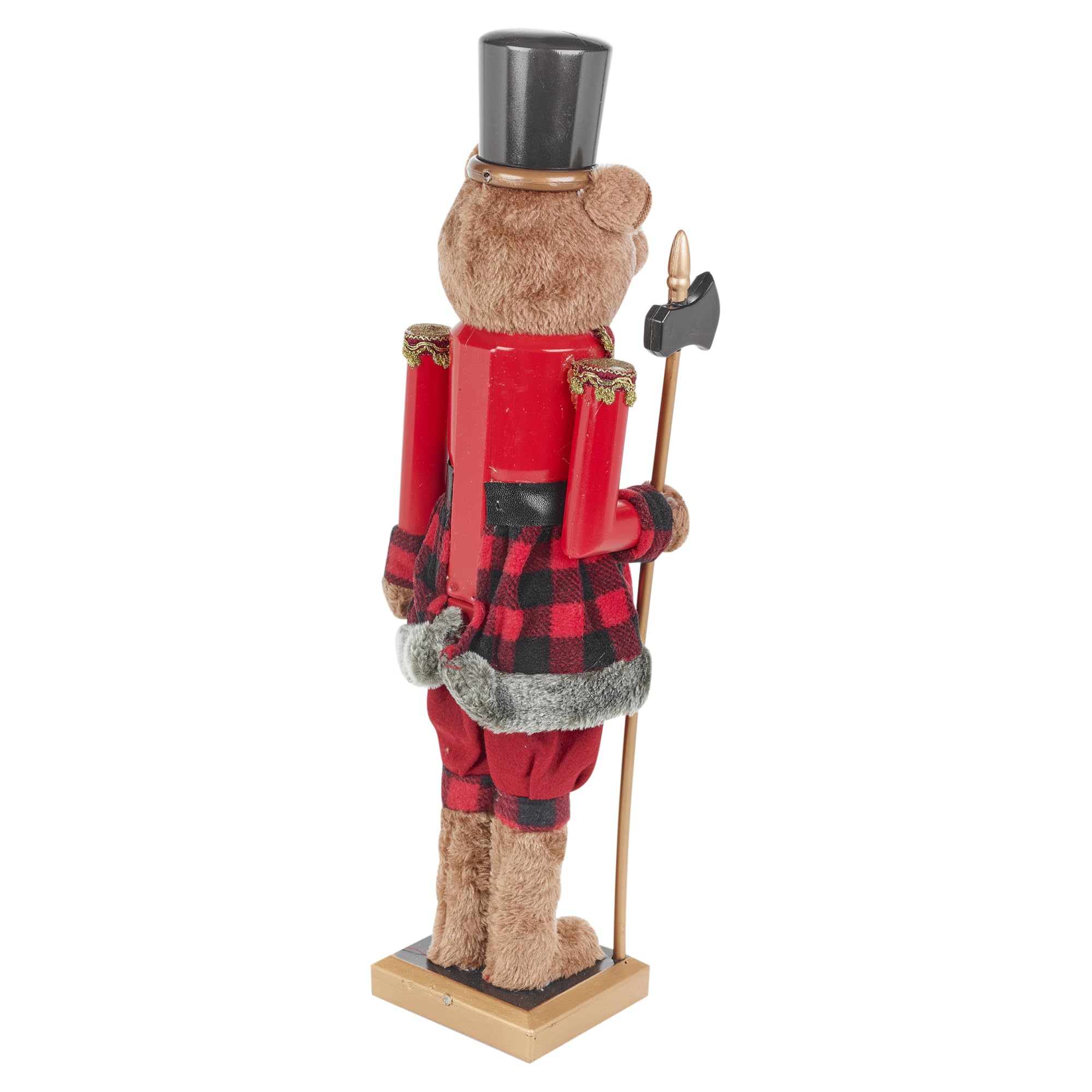 URBNLIVING Ours en peluche de luxe en fourrure Casse-noisette en uniforme Décoration Cadeau Décoration d'intérieur (60 cm)