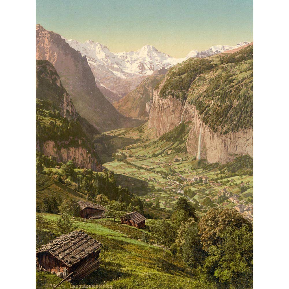 Wee Blue Coo Photo Village Lauterbrunnen Valley Briethorn Wengen Switzerland Art Print Poster Wall Decor 12X16 Inch