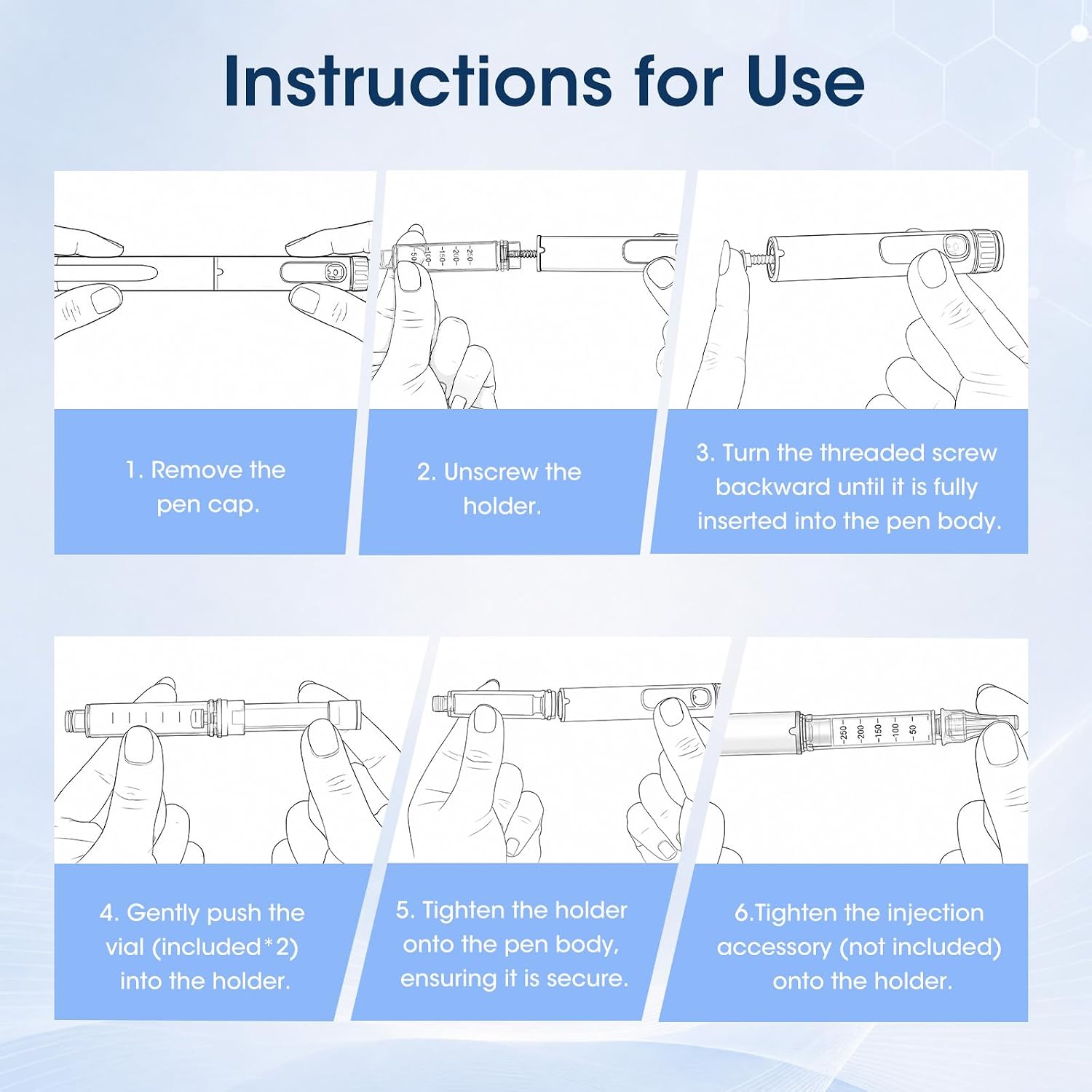 80 Unit Peptide Pen Injector, V1 Reusable Injection Penfor Home, Travel