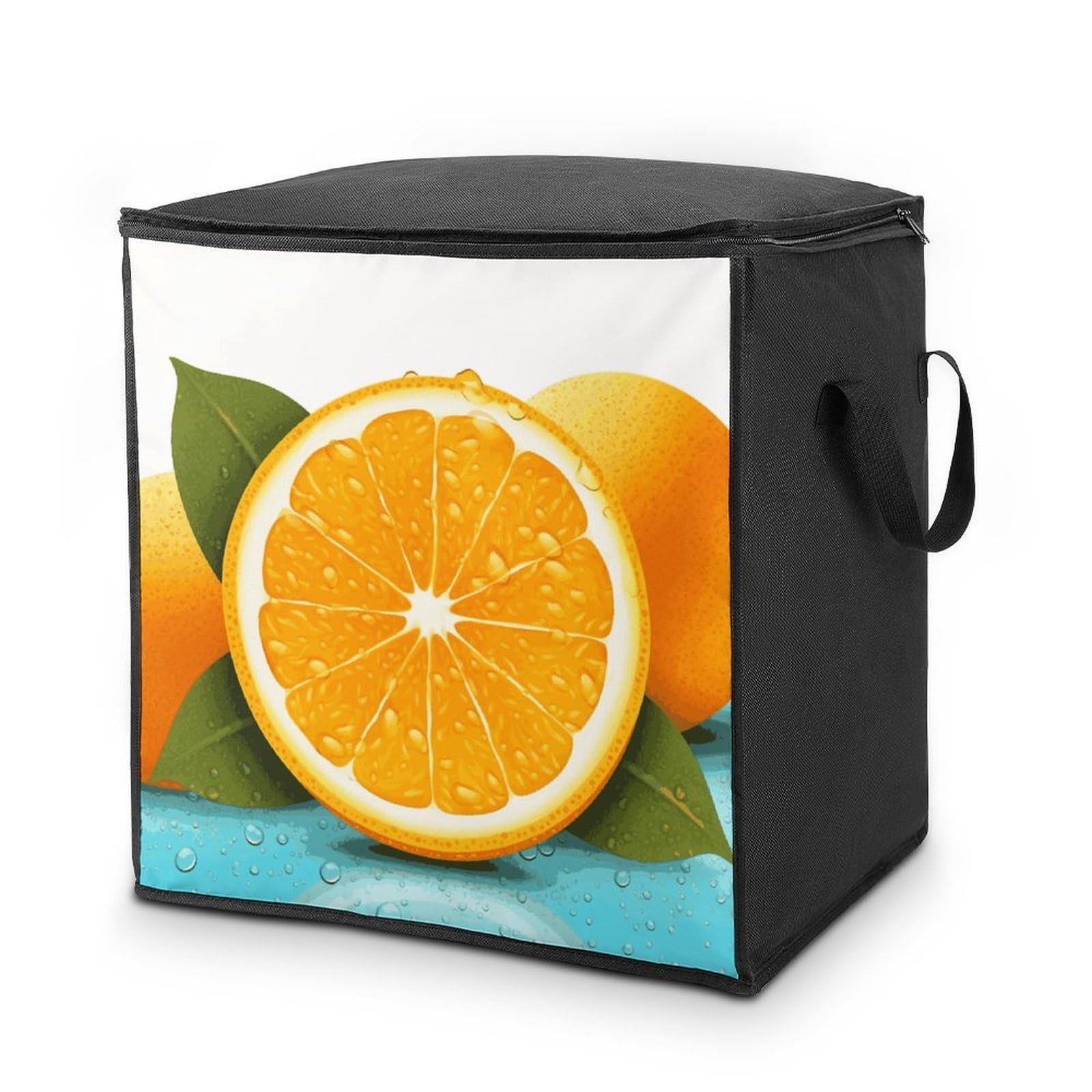 Fekiloot Style Fresh Orange Fruit Storage Bags With Reinforced Handles,Moving Bag With Zipper,Closet Organizers,Compression Packing Cubes