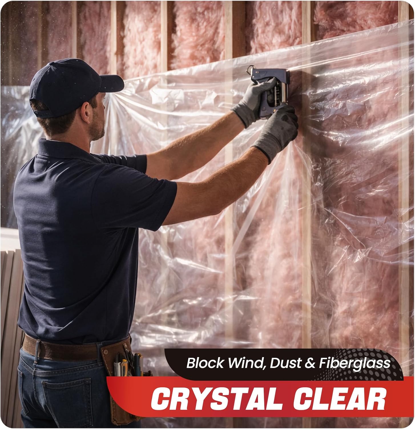 5' x 100' 10 Mil Heavy Duty Clear Plastic Sheeting, UV Resistant Tear-Proof for Greenhouse, Construction, Painting, Farm & Floor Protection, Polyethylene Sheeting, Clear