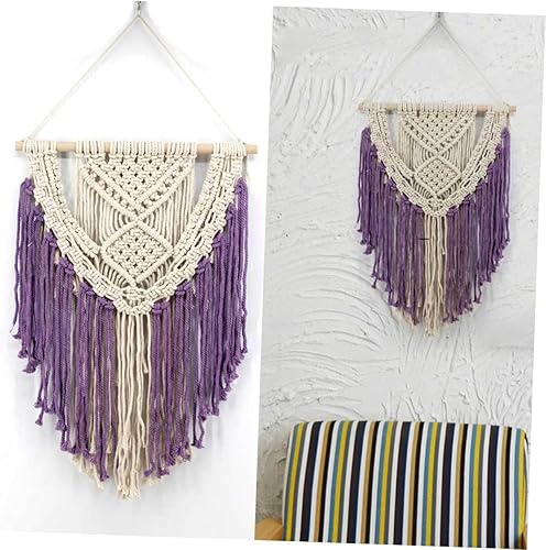 Miniatura 8 de DECHOUS Tapiz bohemio para colgar en la pared, 2 piezas, decoración del hogar, tejido bohemio, atrapasueños, macramé, decoración de pared,