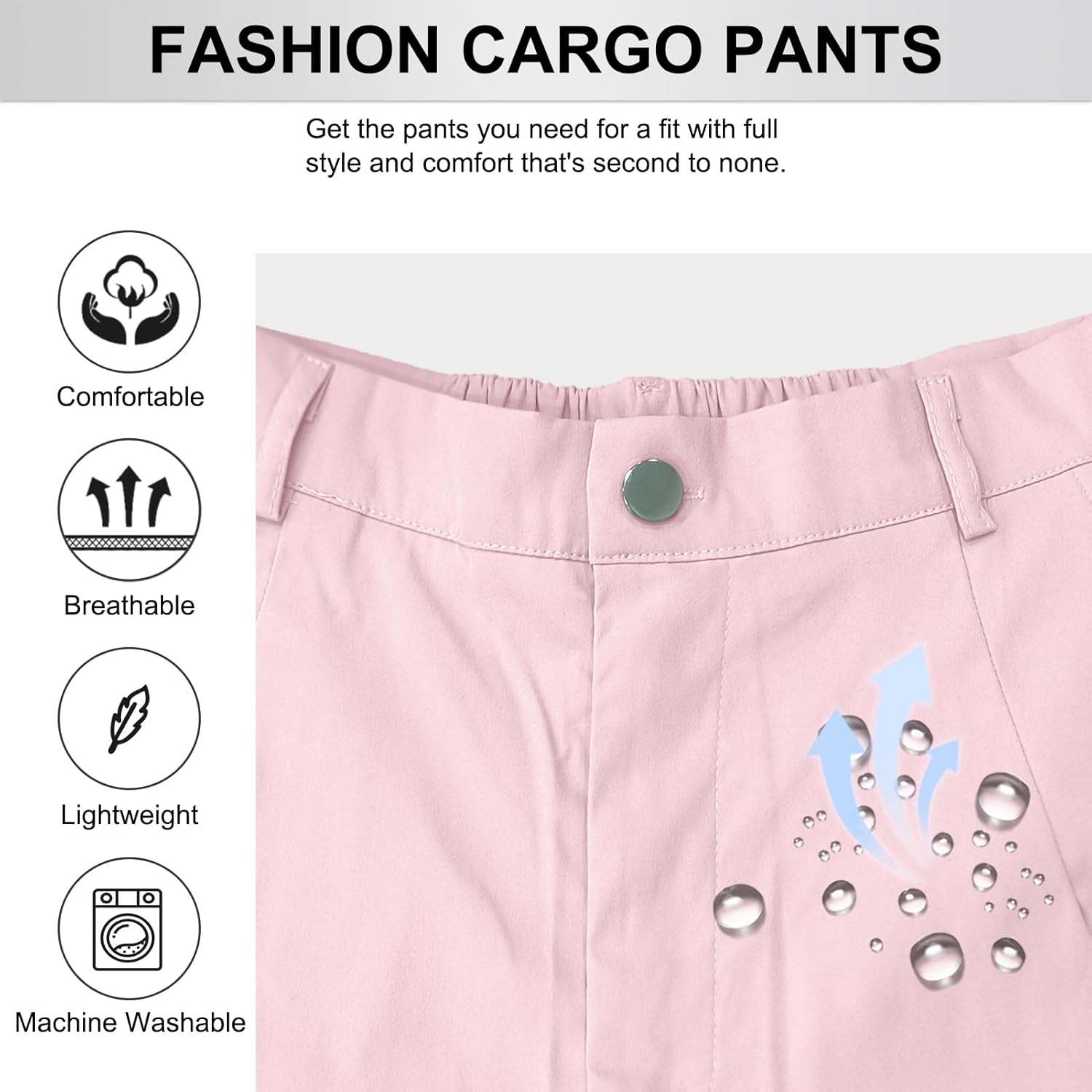 Cargo Pants for Women High Waisted Baggy Wide Leg Stretchy Y2K Streetwear Black Cargo Pants Women with Pockets - Image 6