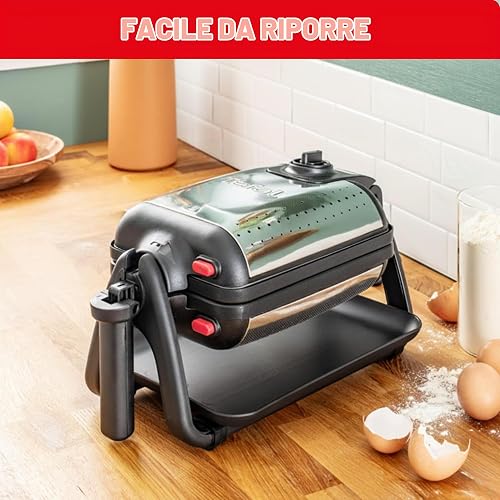 Tefal Gaufrier semi professionnel, 1200 W, Thermostat réglable, Voyant lumineux, Poignée rotative et rabattable, Résultat parfait, Nettoyage facile, King Size WM756D12 - 6