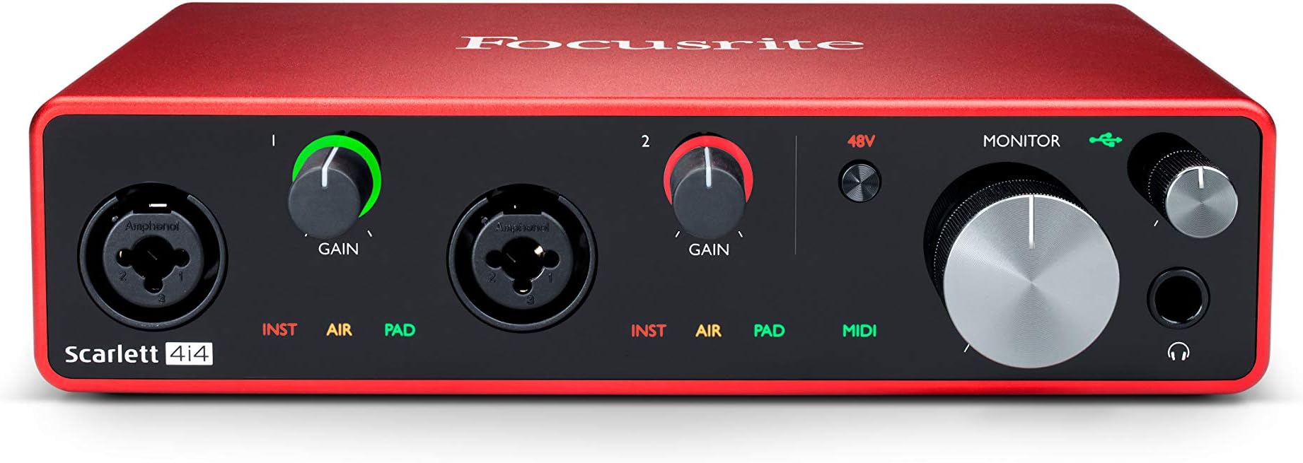 Focusrite Scarlett 4i4 3rd Gen USB Audio Interface for Recording, Songwriting, & Streaming — High-Fidelity, Studio Quality Recording, with Transparent Playback