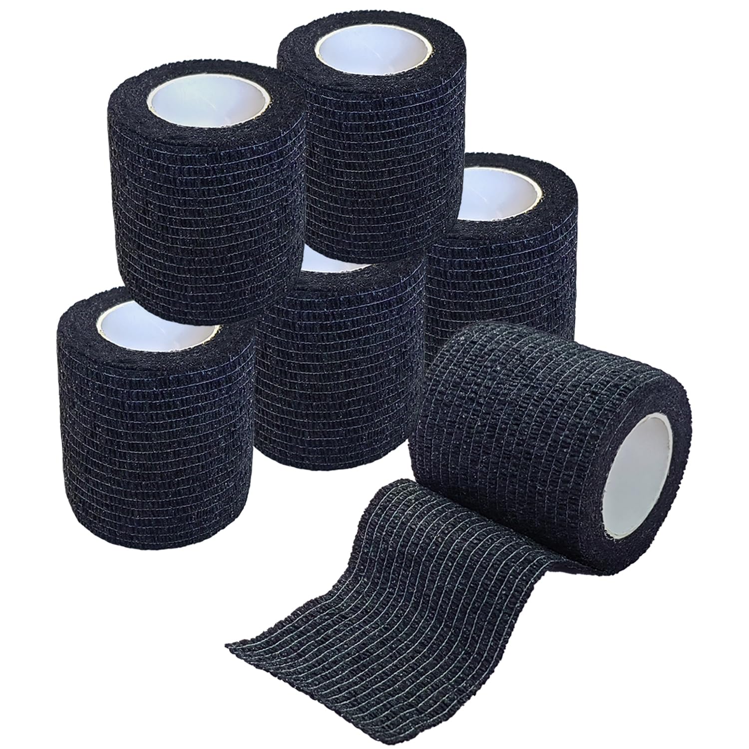 Smanzu 6 Pack 2" x 5 Yards Self Adherent Wrap Bulk Breathable Self Adhesive Vet Tape for Pets, Stretchy Sports Cohesive Bandage Wrap for Athletic,