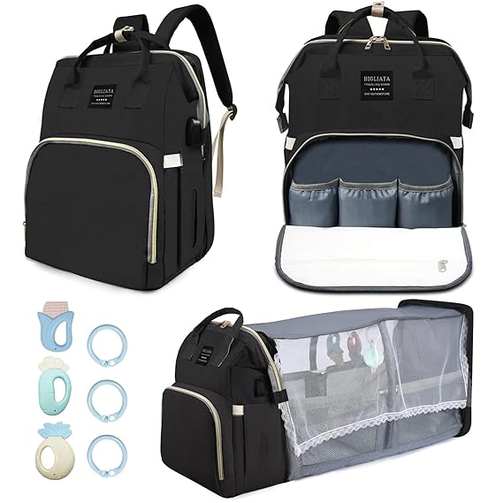 Fandiar Baby Diaper Bag Backpack Boy Girl,Multi-Function Travel Portable Bassinet Mommy Bag