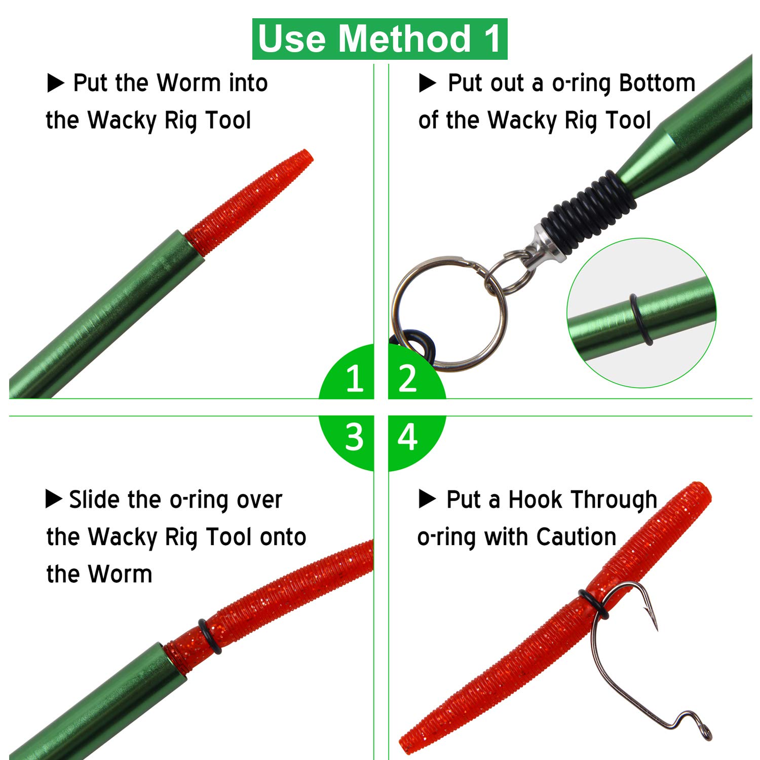 Wacky Rig Tool Worm O-Rings Fishing Rigging Kits For Soft