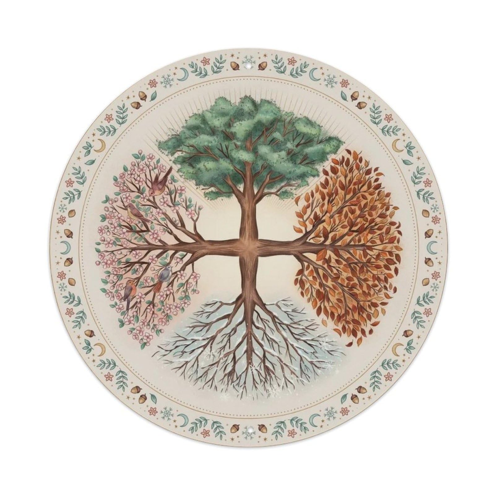 Retro Four Seasons Tree Metal Tin Sign Plaque