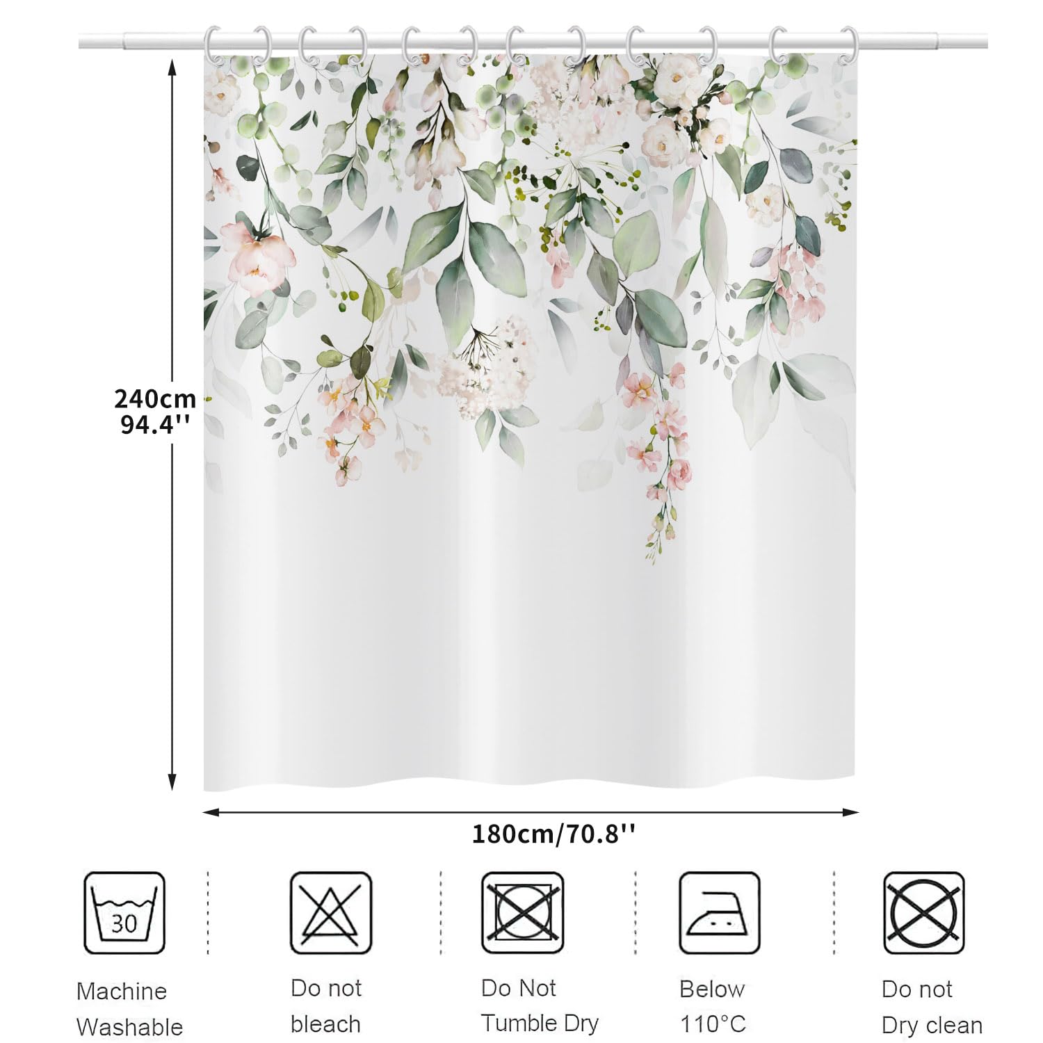 ASDCXZ Flower Shower Curtain 180x240 cm - Image 7