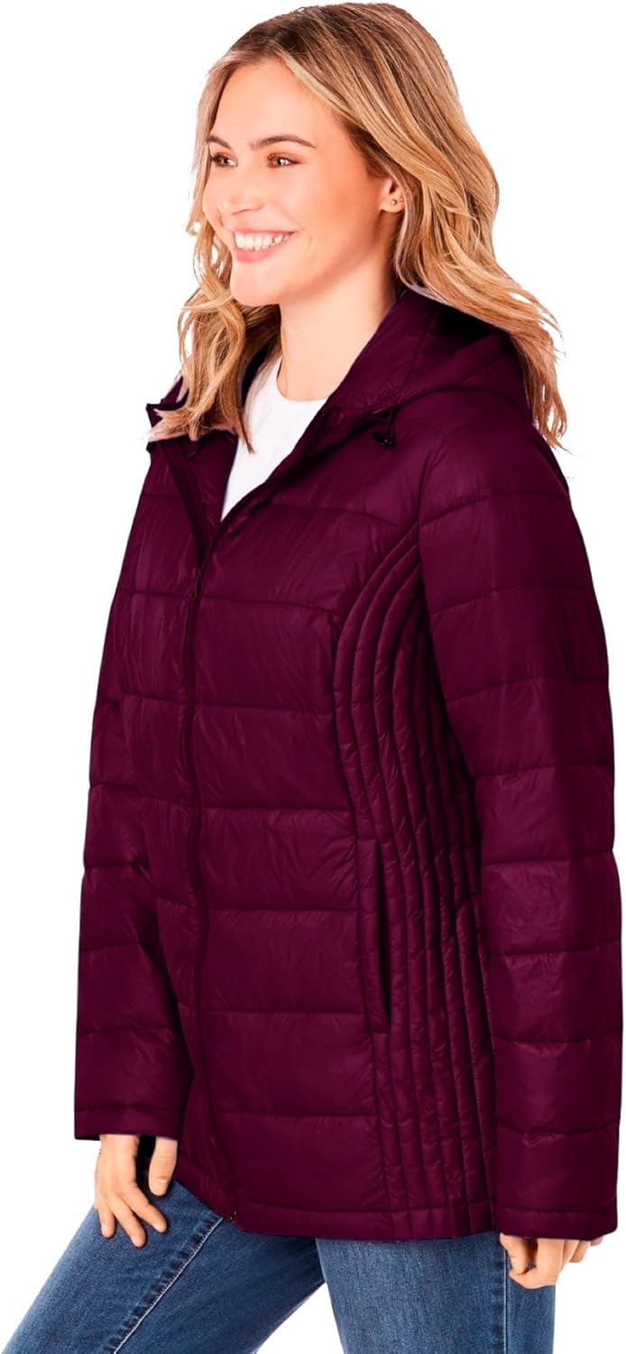 Woman Within Plus Size Packable Puffer Jacket