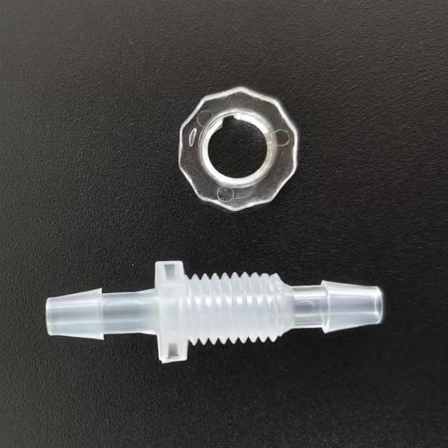 Equal Thru-Bulk Bulkhead Fitting - 25PCS Hose Barb Connectors with Male Threaded Pipe Nut(3.2mm 1/8inch 1/4-28unf)