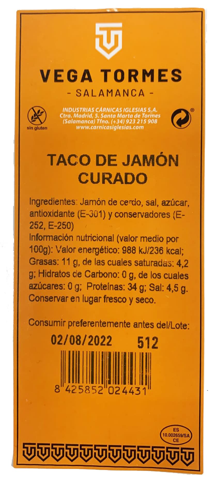 VEGA TORMES - Chorizo Extra 100% Natural Sin Aditivos Artesano, 400 Gramo